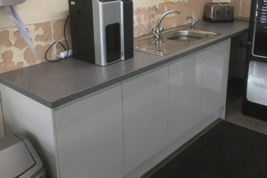Kitchenette Cabinets and Worktops Replacement Project Ashbourne
